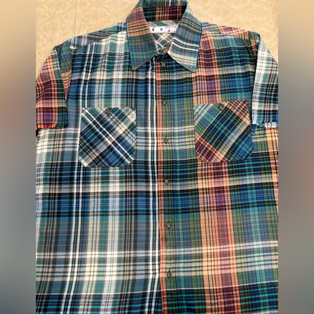 Men’s Off-white C/o Virgil Abloh Plaid Stencil Flannel Check Shire